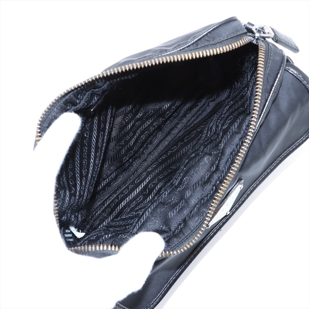 Prada black bag shoulder Tessuto leather nylon - Picture 6 of 8